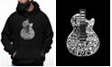 LA Pop Art Men's Rock Guitar Head Word Art Hooded Sweatshirt
